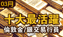 天譽國際榮獲金銀業貿易場3月份十大最活躍倫敦金/銀交易行員